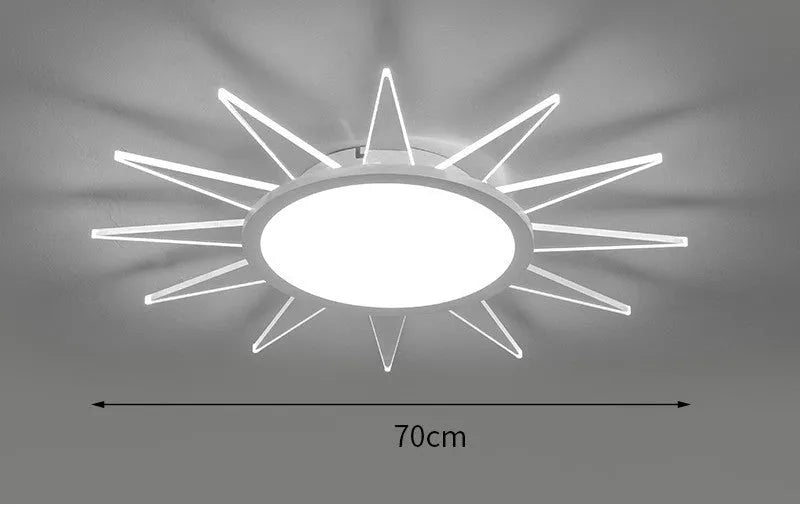 Round aluminium LED ceiling lamp with remote control in four size options for modern interiors