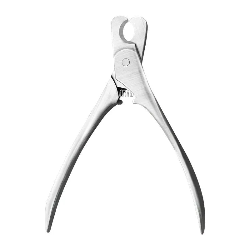 Silver professional pet nail clipper with safety guard for dog and cat grooming