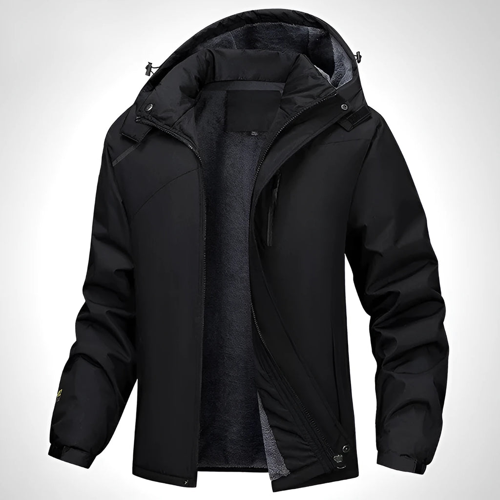 Men's plus-size waterproof hooded coat in polyester available in four colours