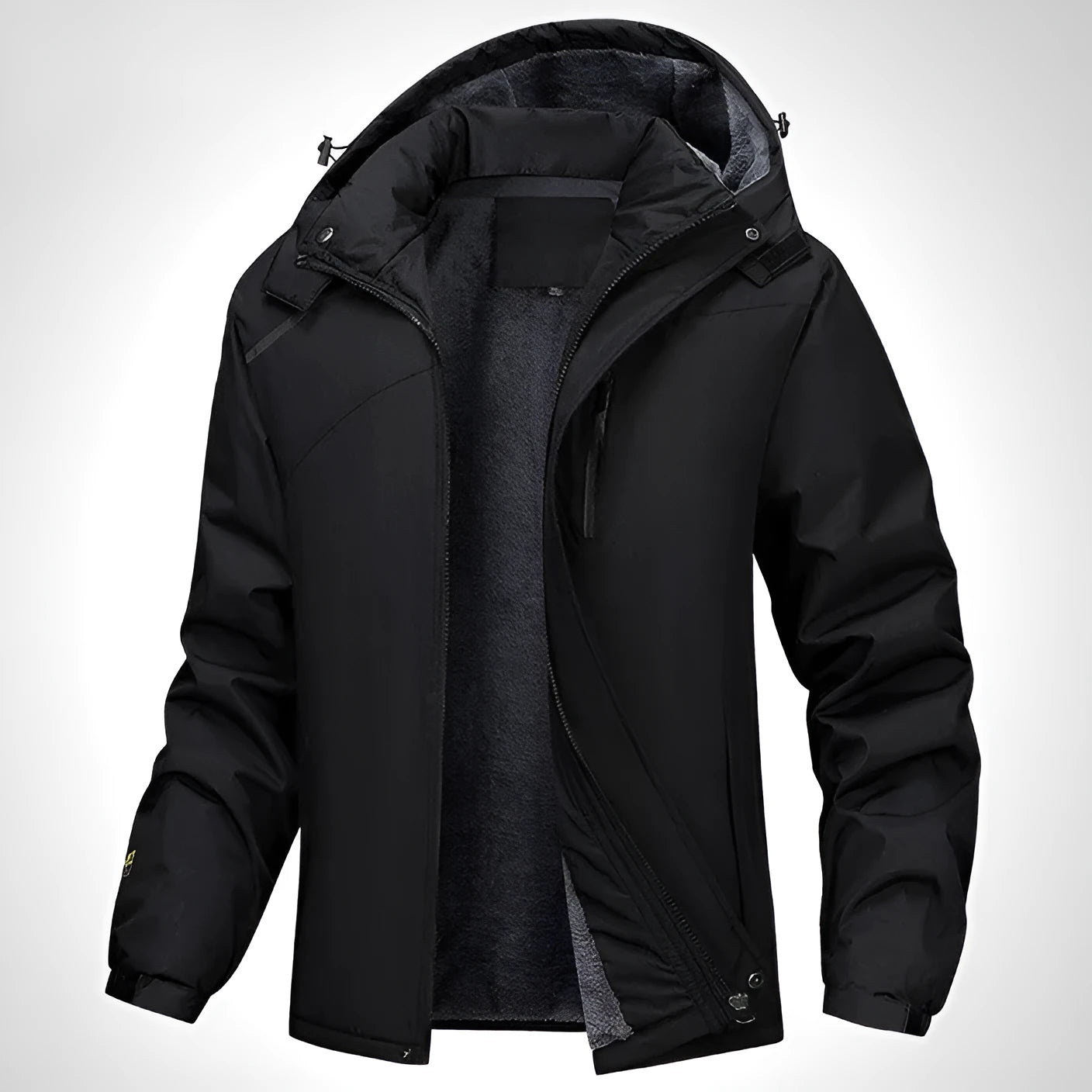 Men's plus-size waterproof hooded coat in polyester available in four colours