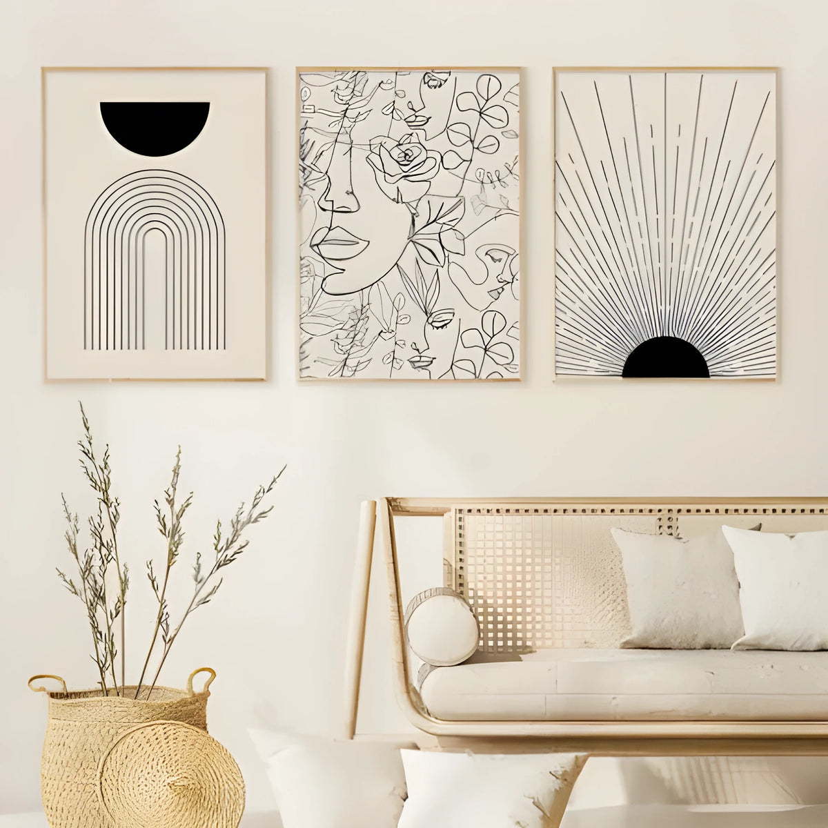 Boho abstract animal canvas wall art with spray painting technique on frameless canvas