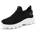 Women's white sneaker with thick PVC sole and breathable flyknit upper