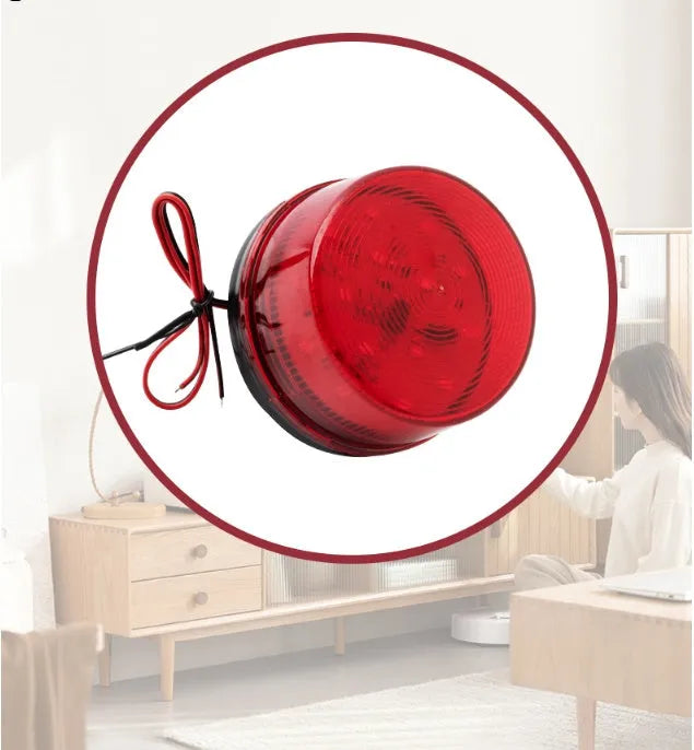 HC-79 24V warning alarm light with sound and flash functions in red housing