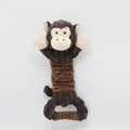 Large plush hippo or monkey dog toy with a handle, shown in bright colours.