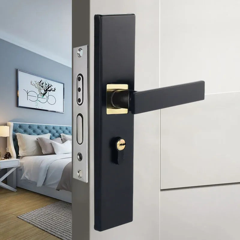 Aluminium alloy split magnetic door lock handle for timber doors with multiple style options