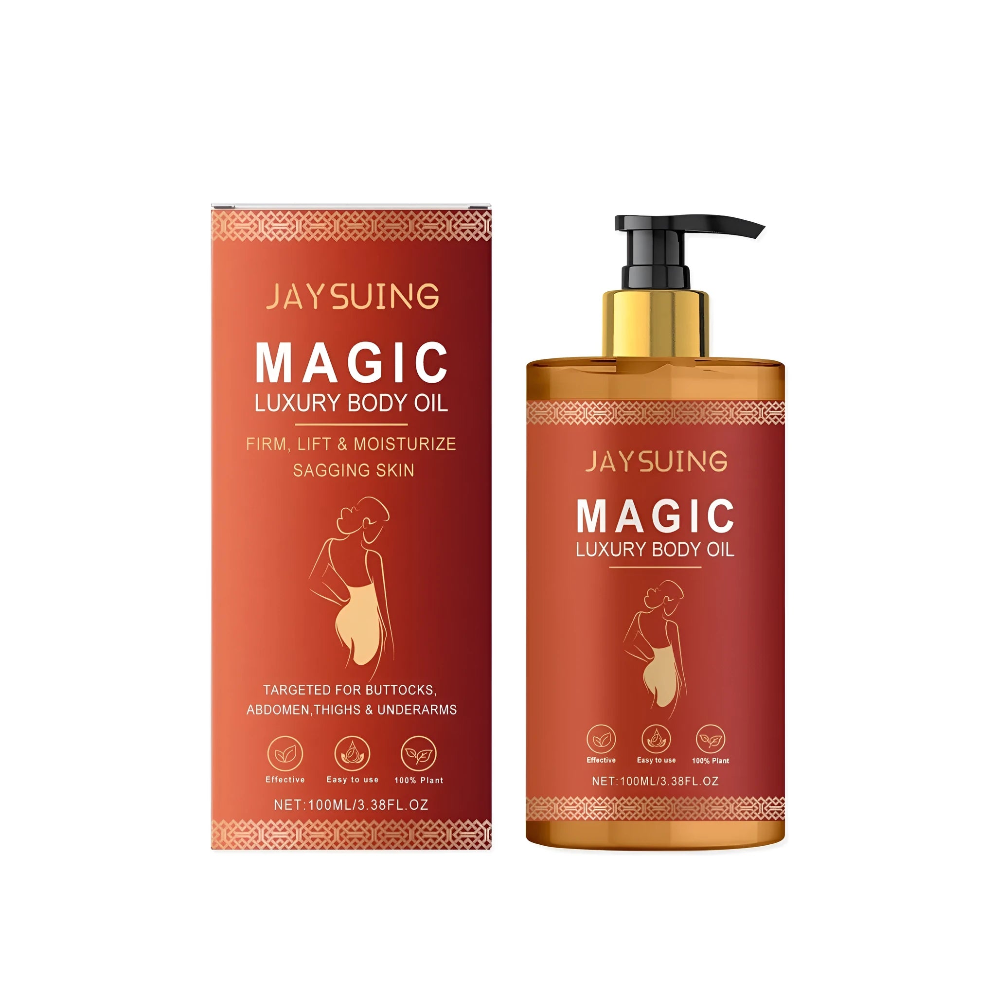 100ml bottle of tightening and nourishing body oil with vitamin E and botanical oils