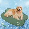 Ice silk dog cooling mat with scratch-resistant surface and non-slip backing in light grey colour
