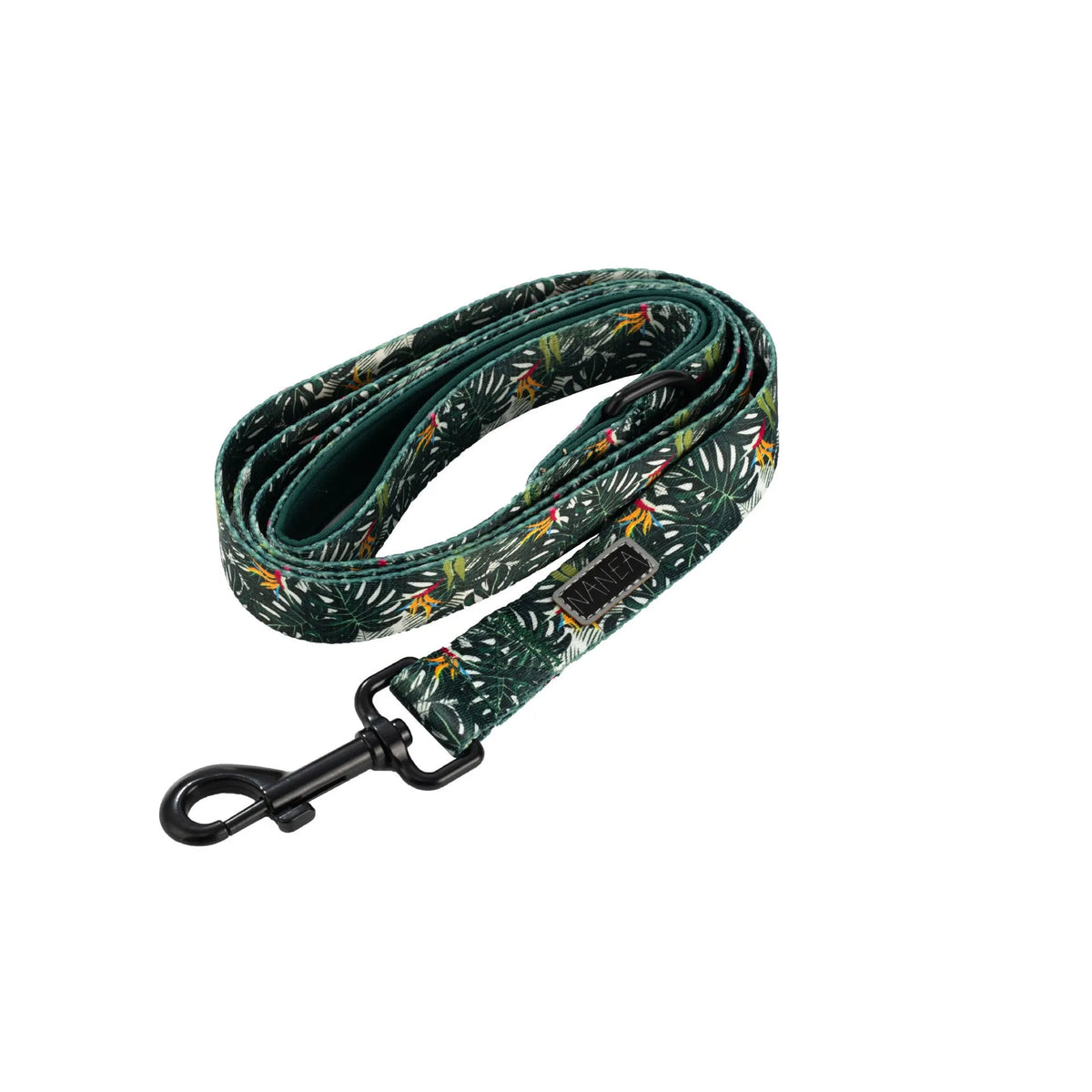 Adjustable cloth dog harness set with leash, collar, waste bag, bow, and bib accessories