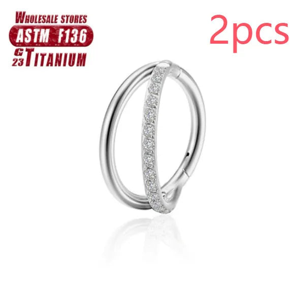 F136 titanium alloy nose ring in gold or silver with 1.2mm gauge available in multiple lengths