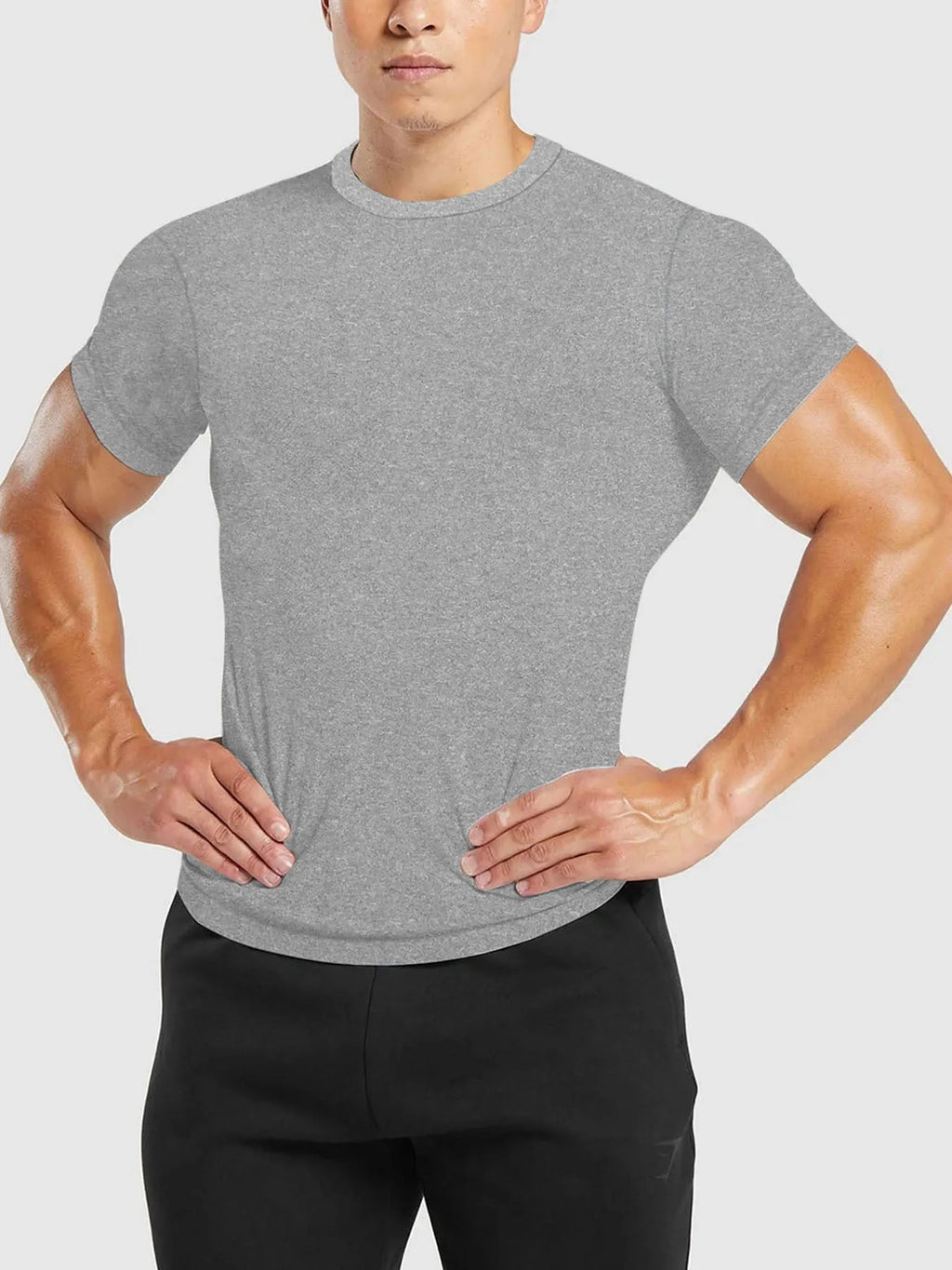 Men's quick-dry polka dot T-shirt, round neck, short sleeve, slim fit, blue colour