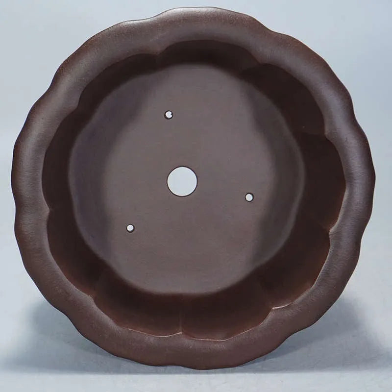 Purple sand flowerpot with petal basin design, antique red mud finish, measuring 37x37x20cm