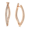 Geometric copper drop earrings with zircon detail in colour H0493, showing ins style design