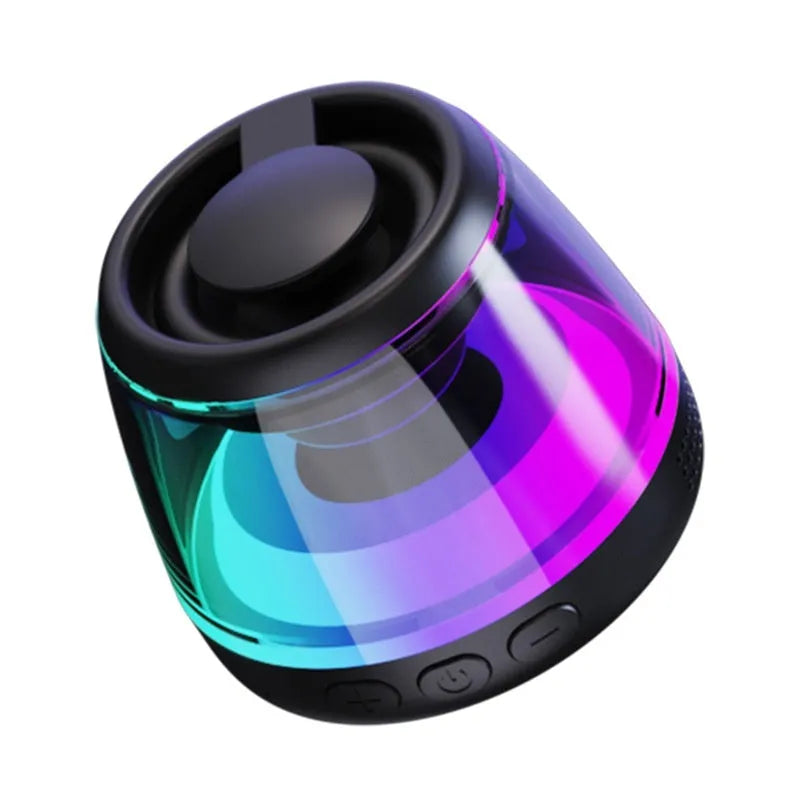 Portable magnetic Bluetooth speaker with ambience light in black or white colour