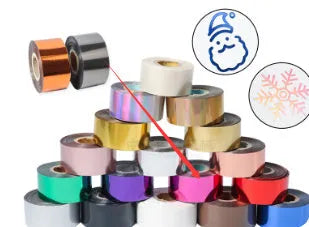 Roll of electrochemical aluminium hot foil stamping paper for leather and plastic branding.
