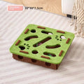 Angled felt cat scratching toy arch in camel white colour measuring 30cm square