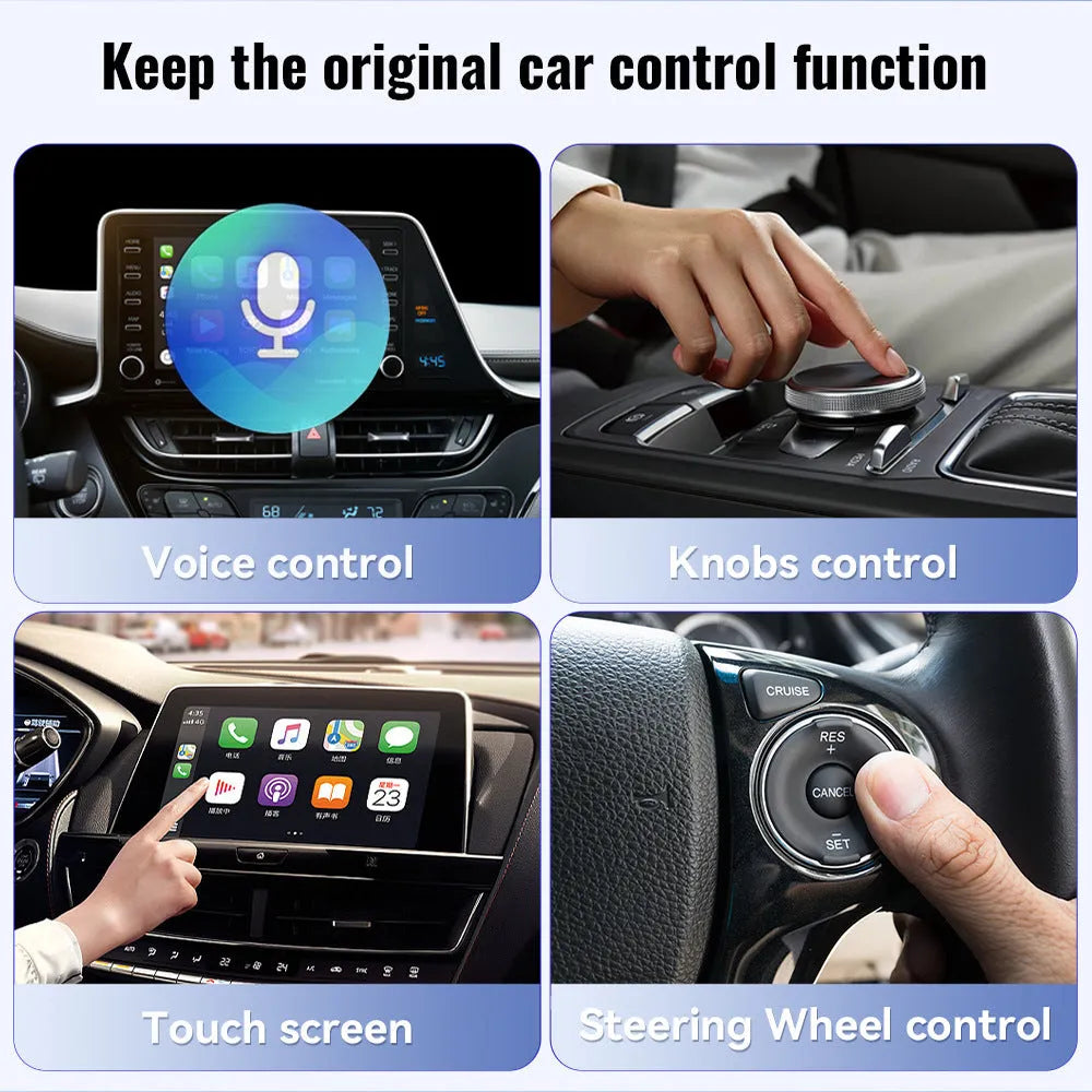 Black mini CarPlay USB interface adapter measuring 26mm × 55mm × 13mm