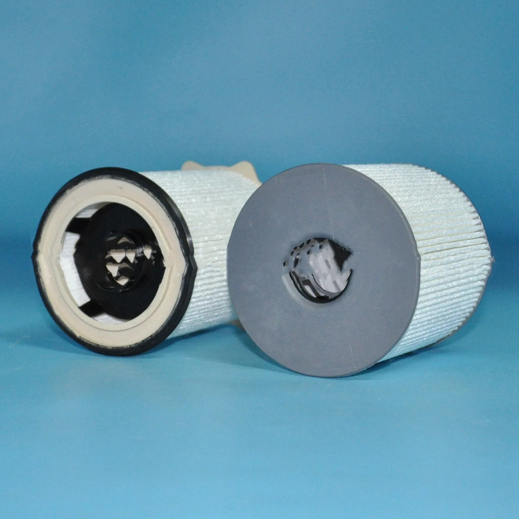 White diesel fuel filter and oil-water separator kit for RAM 1500, 2500, 3500, 5500 trucks.