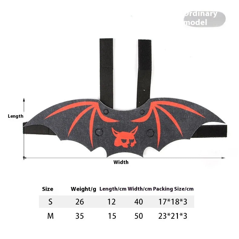 Halloween batwing costume for cat in felt fabric with tie closures