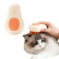 Green and white cat steam brush with water spray function and silicone grooming teeth