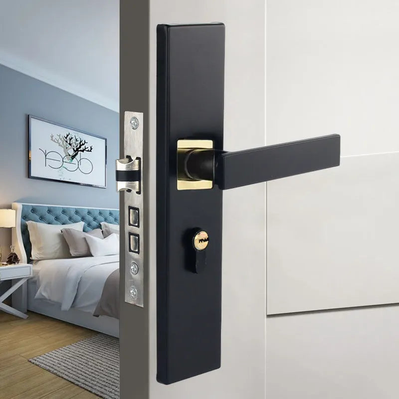 Aluminium alloy split magnetic door lock handle for timber doors with multiple style options