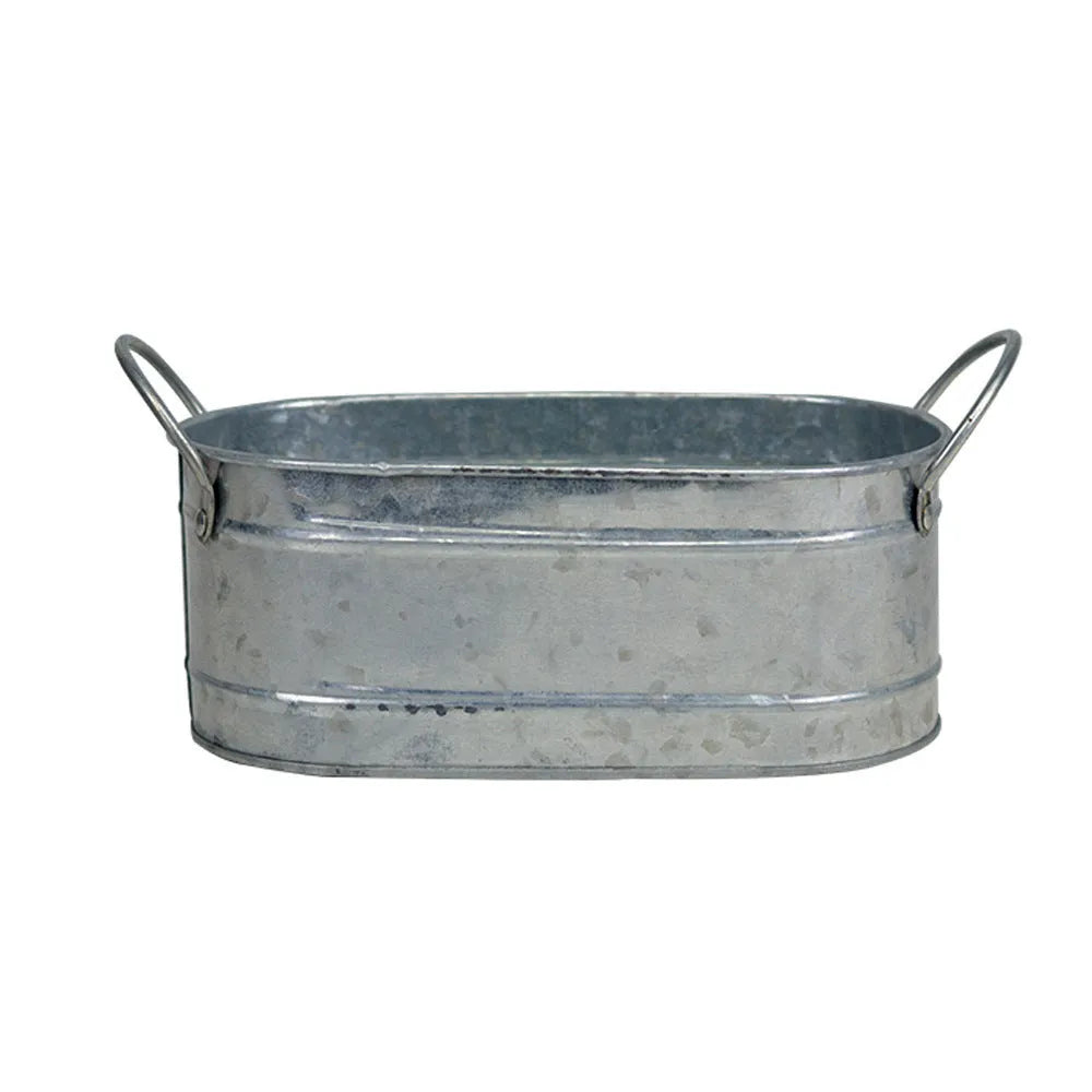 Iron sheet desktop flowerpot for succulents with corrosion-resistant metal construction