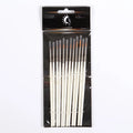 Pearl white fluorescent art marker set with 12 nylon wool brushes in a solid wood holder.