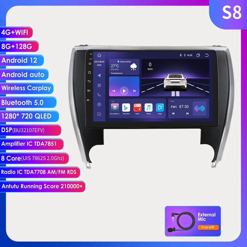 10-inch vehicle-mounted MP5 navigator for Toyota Camry 2015 with metal ABS construction