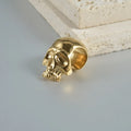 Stainless steel hollow skull Buddha earring in gold, black or steel colour for unisex hip hop fashion