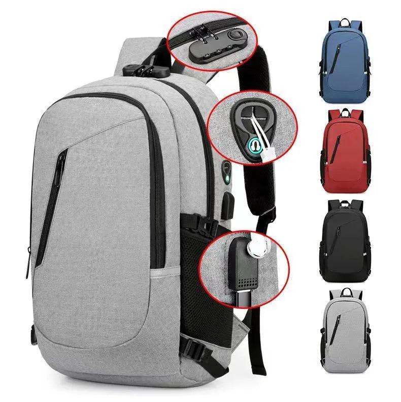 Oxford cloth computer backpack in solid colour with street trend style design
