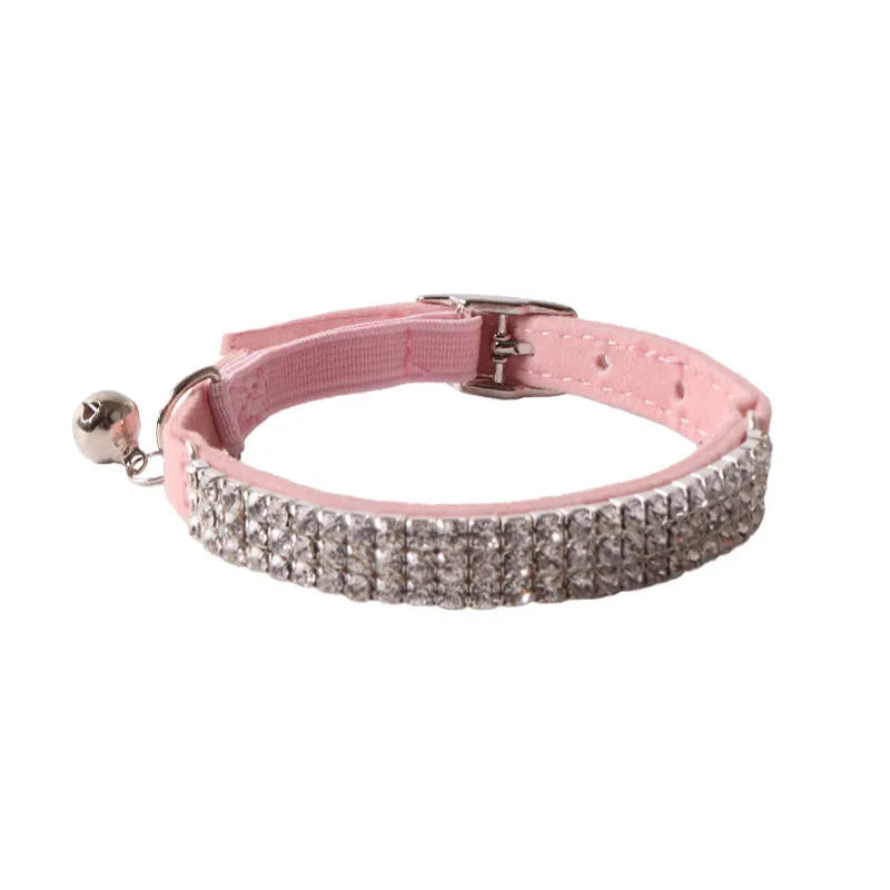 Flannel gang drill cat collar with elastic buckle in multiple colour options