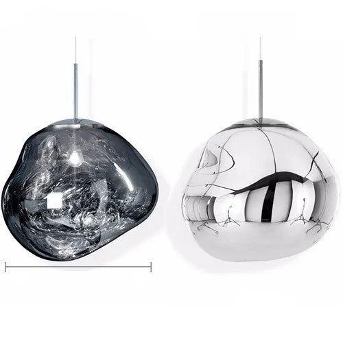 Nordic post-modern lava glass chandelier in gold finish with irregular pendant design