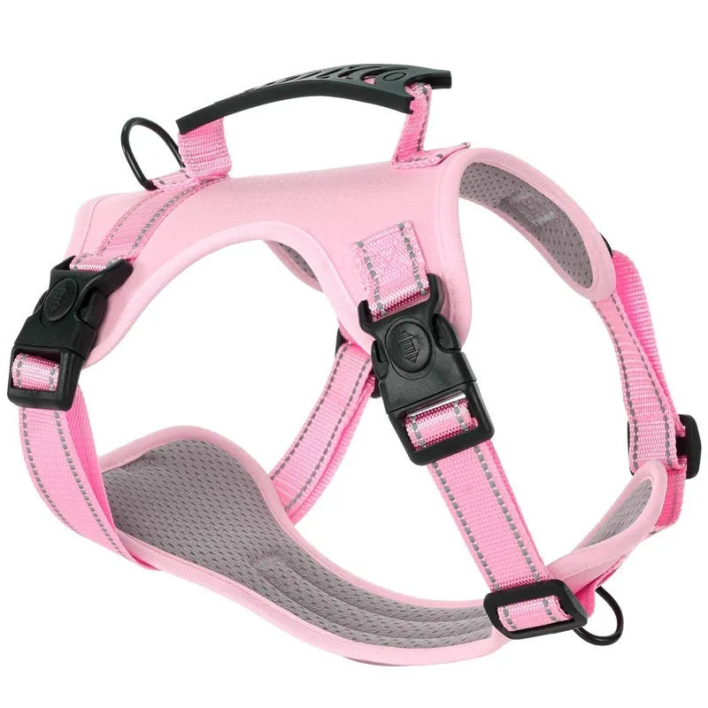 Adjustable dog chest harness with matching lead in multiple colour options