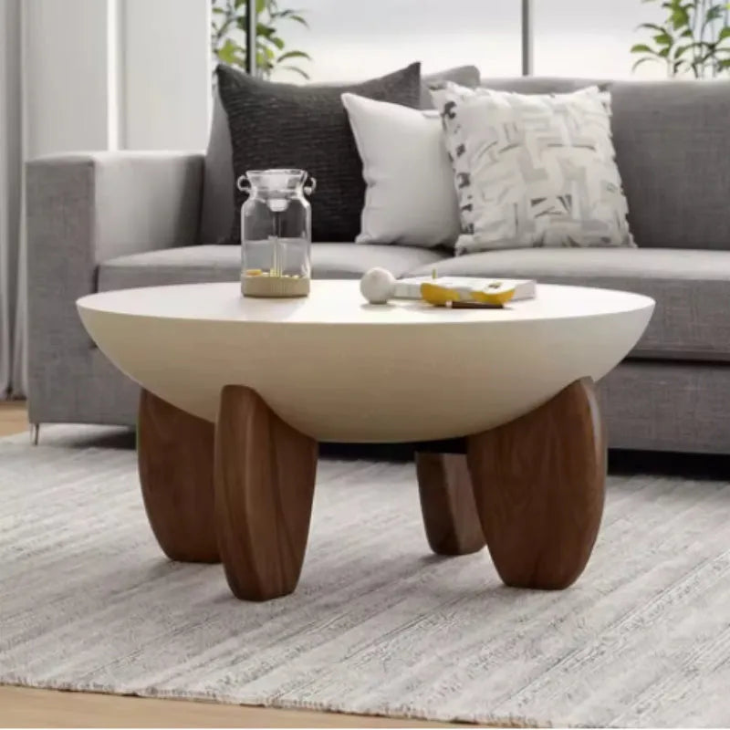 White solid wood adjustable height coffee table with storage compartments
