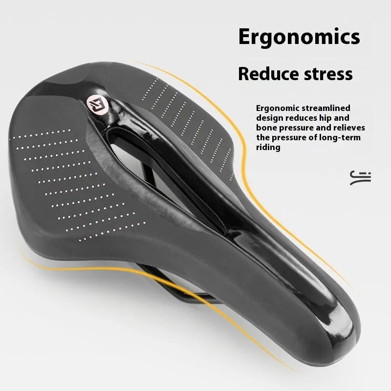 Mountain bike seat cushion with PU foam padding in black and pink colour options
