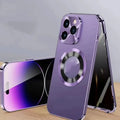 Magnetic iPhone case with anti-peep metal clip in multiple colour options
