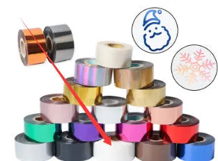 Roll of electrochemical aluminium hot foil stamping paper for leather and plastic branding.