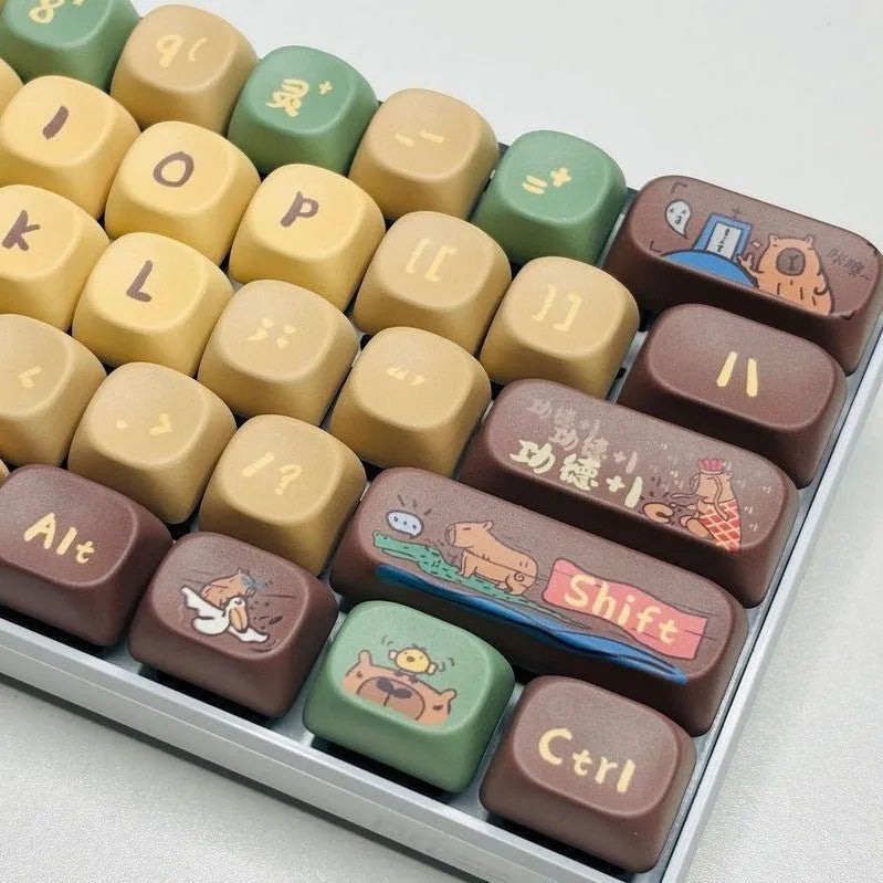 Capabala PBT Girl MOA Height mechanical keyboard keycap set of 130 keys.