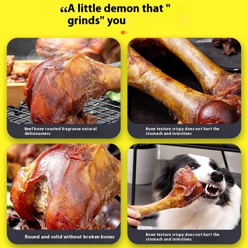 Roasted ox bone molar rod dog dental chew in three sizes for puppy teething
