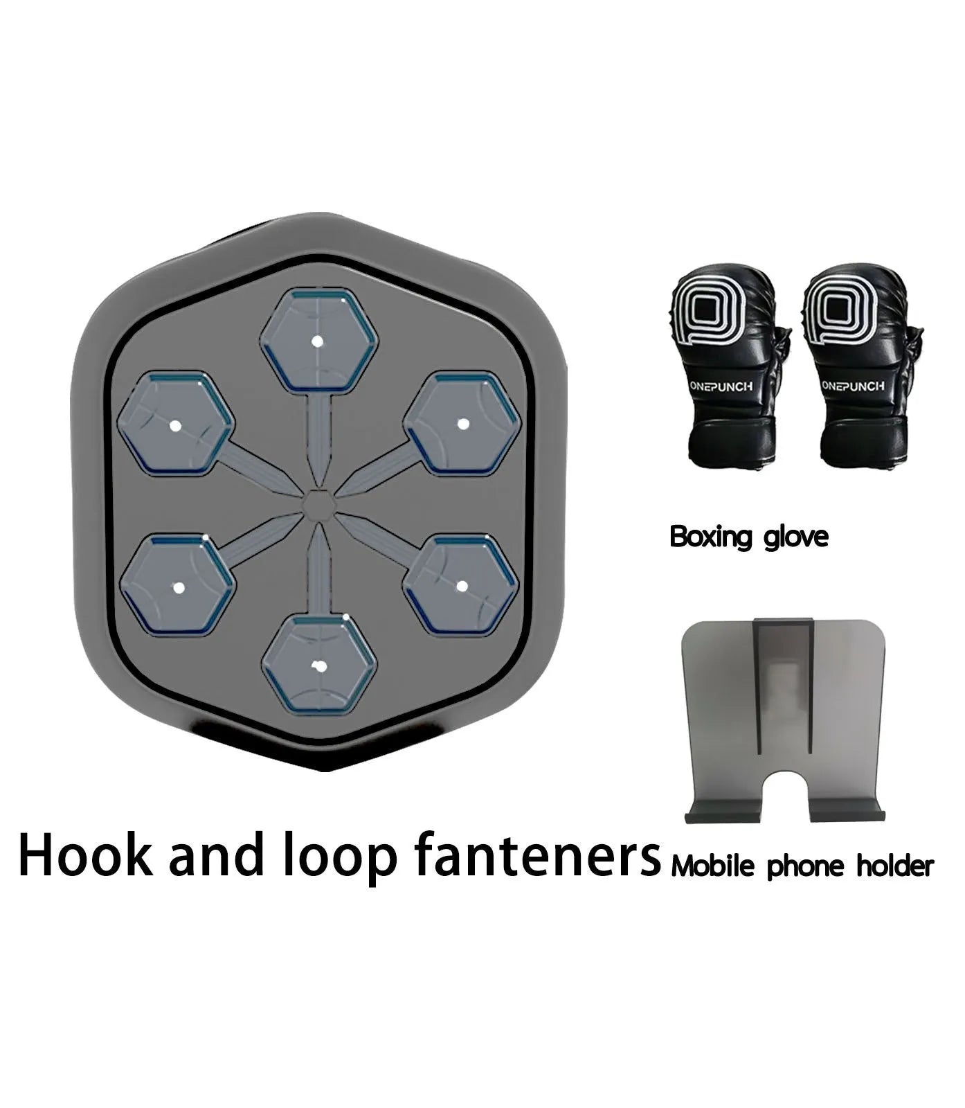 Black smart music boxing machine with EVA surface and Bluetooth connectivity for home fitness training