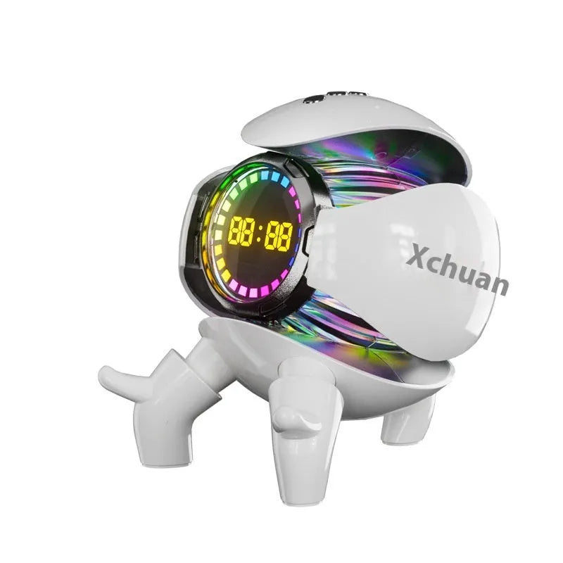 Mech Monster smart clock Bluetooth speaker with clock display, RGB light, white or yellow, 6W output