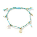 Colourful hand-woven ethnic bracelet for women with a carrying strap tag design.