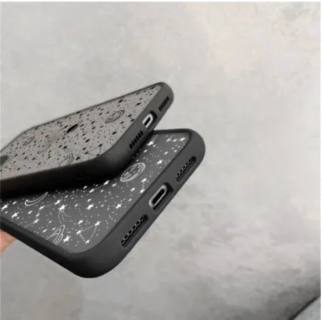 Clear transparent iPhone case showing phone design through TPU material