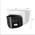 4MP dual-lens IP66 waterproof security camera with POE, dimensions 124x72x201mm.