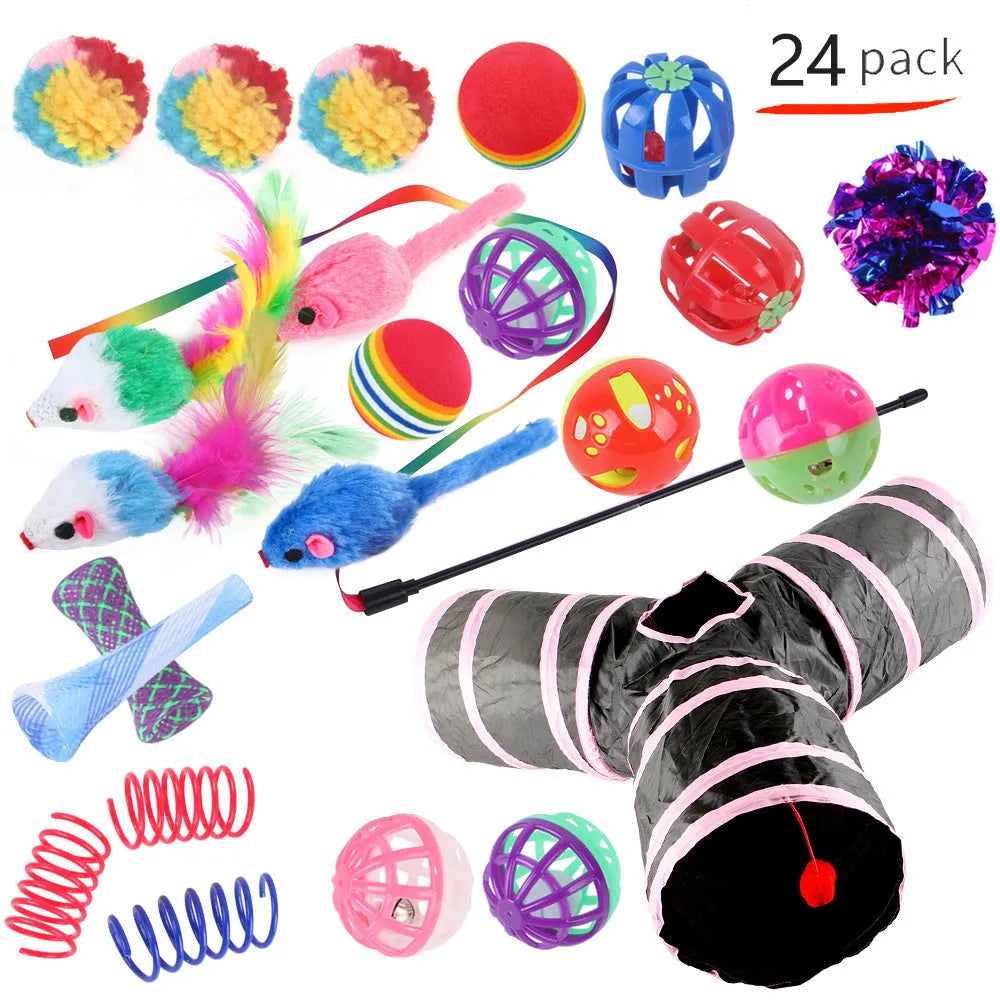 Plastic cat channel tunnel toy in various colours for indoor pet play
