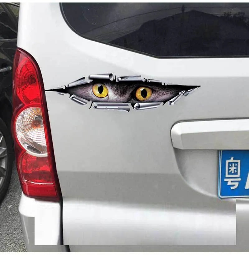 3D Tiger Eye or Eagle Eye pattern bumper sticker for car door decoration measuring 10x35cm