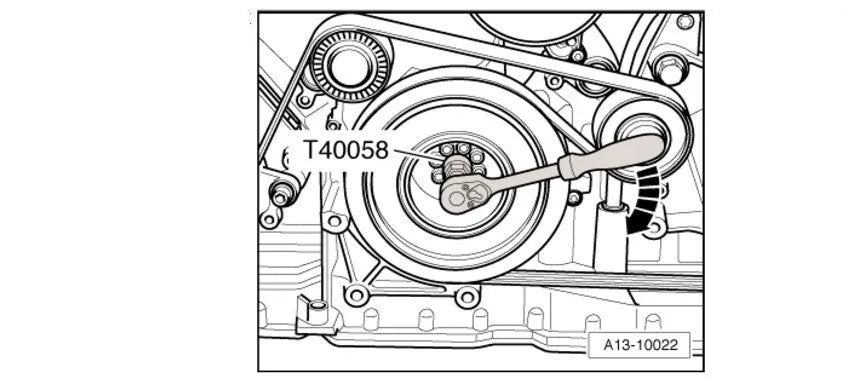 Aodi T40058 model crankshaft rotating sleeve automotive timing tool with adapter