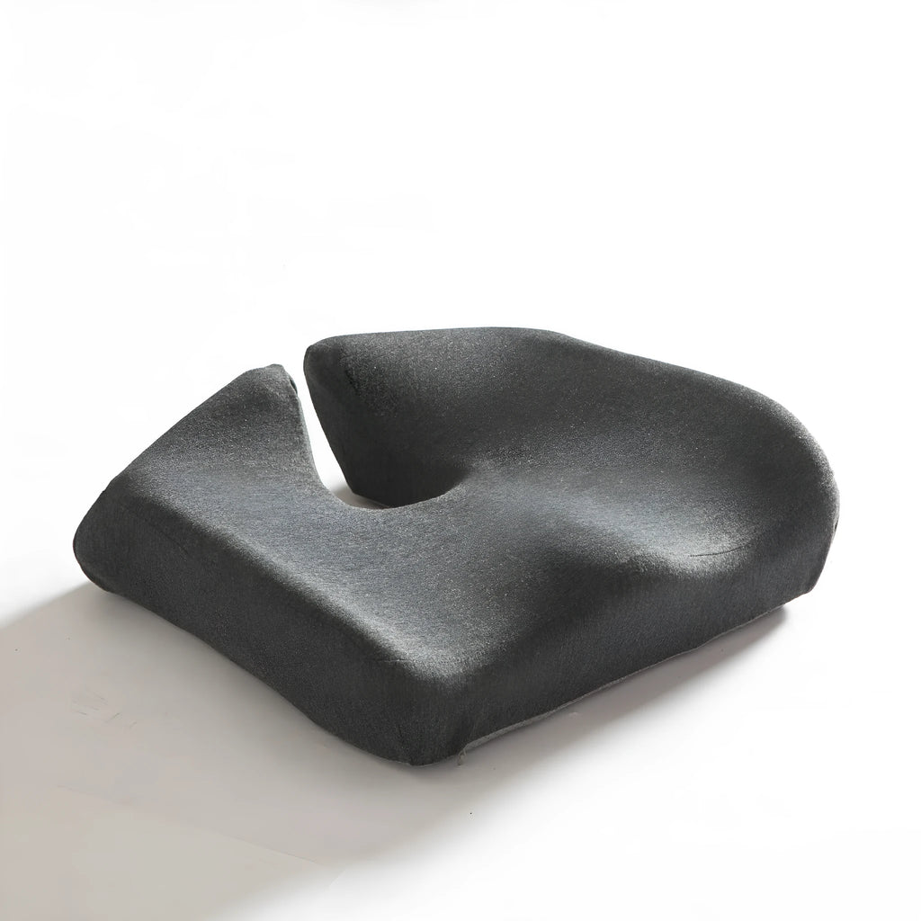 Memory foam office chair cushion measuring 36x40x11cm with lumbar support in grey colour options