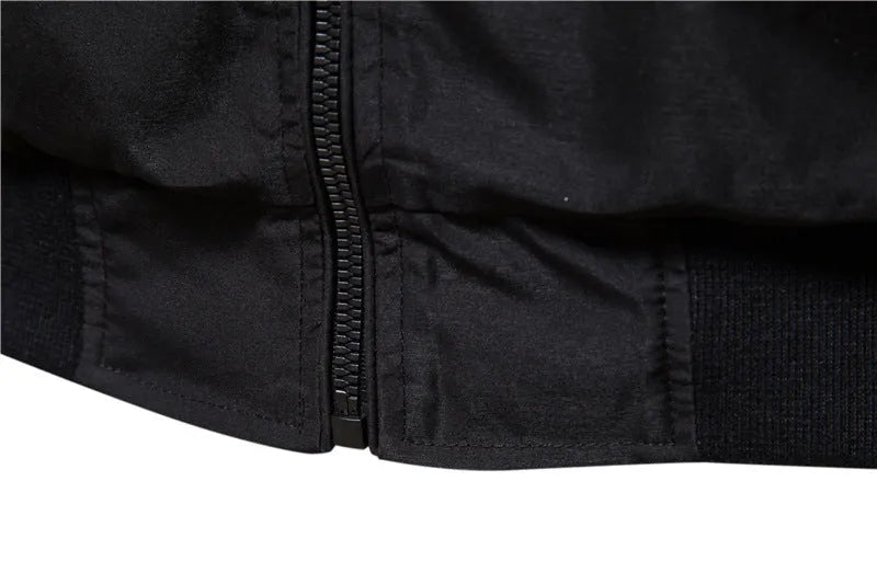 Men's slim-fit casual thin jacket in solid colour on a hanger.