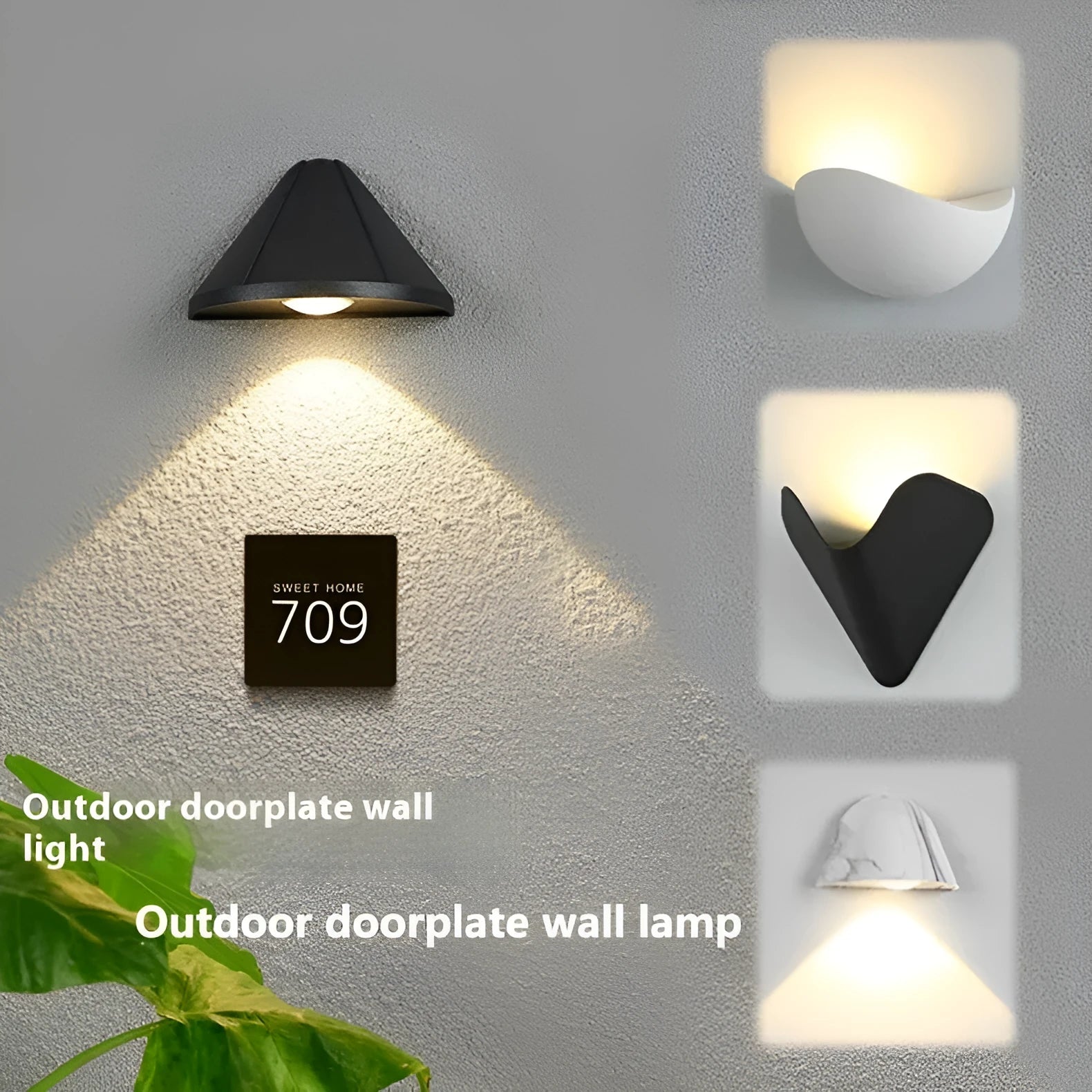 Black bird's nest design LED courtyard lamp with IP65 waterproof rating on a garden wall.