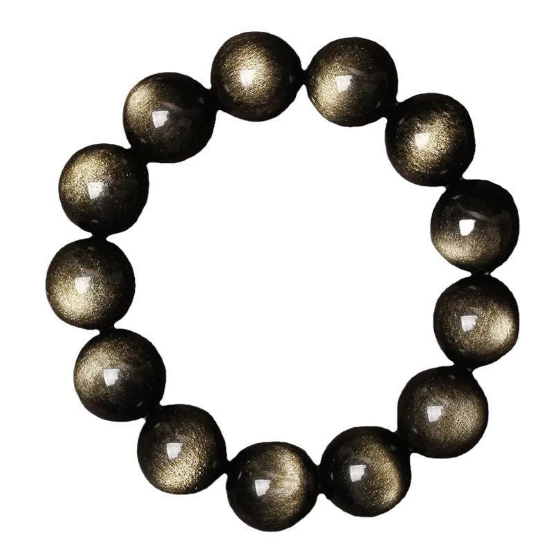 Hand-woven obsidian crystal bracelet couple set showing six colour variations with round beads